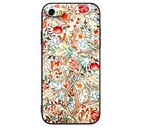 Berkin Arts Compatible with iPhone 7 Case/iPhone 8 Case/iPhone SE 2020 Silicone Case Patterns Design Red Pink Flower Women Soft Shockproof Slim Come with Screen Protector (William Morris-Acanthe)