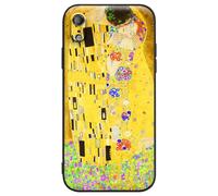 Berkin Arts Compatible with iPhone XR Premium Silicone Case Cover Patterns Cute Yellow Flower Girls Soft Shockproof Bumper Anti-Scratch Come with Screen Protector (Gustav Klimt-The Kiss)