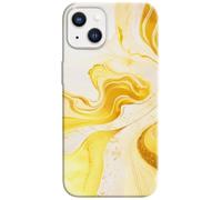 Berkin Arts Compatible with iPhone14 Plus Case with Golden Flowers Design Vivid Elegant for Women Durable Film Material Golden Waves