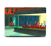Berkin Arts Compatible with MacBook Air 13 inch Cover, 2022-2018 Release A1932 with Touch ID with Keyboard Cover & Screen Protector American Scene Painting (Nighthawks by Hopper)