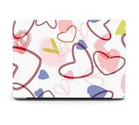 Berkin Arts Compatible with MacBook Pro 13 inch Cover, 2022, 2021, 2020-2016 Release A2289/A2251/A2338 M1 with Keyboard Cover & Screen Protector Naive Art Pop Motifs Hearts Symbol