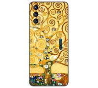 Berkin Arts Compatible with Samsung Galaxy S21 /S30 G991 5G Case Art Silicone Case Khaki Aesthetic Fancy Blooming (Tree of Life by Gustav Klimt)