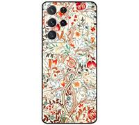 Berkin Arts Compatible with Samsung Galaxy S21 Ultra 5G/ S30 Ultra/G998 Case Art Silicone Case Pink Intricate Ornamental Flourishes (Acanthus by William Morris)