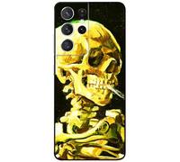 Berkin Arts Compatible with Samsung Galaxy S21 Ultra 5G/ S30 Ultra/G998 Case Art Silicone Case Post-Impressionism (Head of a Skeleton with a Burning Cigarette by Van Gogh)