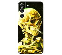 Berkin Arts Compatible with Samsung Galaxy S22 Case Art Silicone Case Post-Impressionism (Head of a Skeleton with a Burning Cigarette by Vincent Van Gogh)