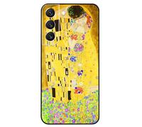 Berkin Arts Compatible with Samsung Galaxy S22 Case Art Silicone Case Yellow Lightweight Blooming (Kiss by Gustav Klimt)