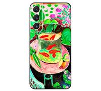 Berkin Arts Compatible with Samsung Galaxy S22+ Plus/ S22 Pro Case Art Silicone Case Koi Fish Water Lily Botanical (Goldfish by Henri Matisse)