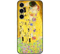 Berkin Arts Compatible with Samsung Galaxy S23 5G Case Art Silicone Case Yellow Lightweight Blooming (Kiss by Gustav Klimt)