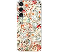 Berkin Arts Compatible with Samsung Galaxy S24 FE 5G Art Silicone Phone Case Pink Intricate Ornamental Flourishes (Acanthus by William Morris)