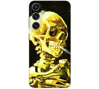 Berkin Arts Compatible with Samsung Galaxy S24 FE 5G Art Silicone Phone Case Post-Impressionism (Head of a Skeleton with a Burning Cigarette by Vincent Van Gogh)
