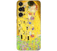 Berkin Arts Compatible with Samsung Galaxy S24 FE 5G Art Silicone Phone Case Yellow Lightweight Blooming (Kiss by Gustav Klimt)