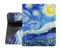 Berkin Arts for iPad Pro 11 Inches M4 (2024) Case A2836 /A2837 /A3006 Folio Case Premium Leather Cover Post-Impressionism Blue Lightweight (The Starry Night by Van Gogh)