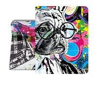 Berkin Arts iPad 7/8/9th Generation Case/iPad Air 3rd Generation Case (10.5 Inch) Case 2019/2020/2021 Folio Case Premium Leather Cover Maximalism English Bulldog Portrait