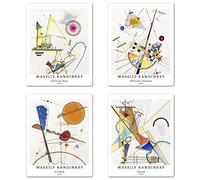 Berkin Arts Wall Art Unframed Prints Giclee Art Paper Set of 4, 11x14 inch Abstract Geometric Artwork, Indoor Decoration Artistic Beautiful Medium Size Wassily kandinsky Paintings
