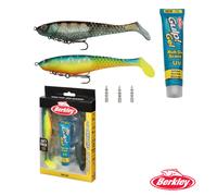 Berkley Cullshad Softbait Fishing Lure Gift Set 15cm | 2x Limited Colours | Includes Berkley Gulp! Gel & Nail Weights | PowerBait® Honeycomb Technology | Predator Fishing Bait Set