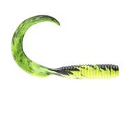 Berkley Gulp! Grub Fishing Soft Bait, Black Chartreuse Fuze, 6"