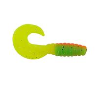 BERKLEY PowerBait Power Grubs Fishing Bait, Firetiger, Irresistible Scent & Flavor, Realistic Action, Bulky Body, Ideal for Bass, Walleye, Trout and More