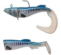 Berkley PowerBait Power Sandeel - Saltwater Soft Bait Fishing Lure for Bass, Pollack, Cod, Ling and Wrasse - Paddle Tail & Curl Tail Supplied, 65g | 17cm, Snow White