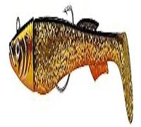 Berkley PowerBait Power Sardine, Fishing Hook, Soft Lures, Sea Fishing, Saltwater Soft Bait Minnow Paddle Tail Lure for Bass, Seabass, Pollack, Cod, Eel, Ling and Wrasse, Gold Motoroil, 10g | 9cm