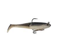 Berkley PowerBait Saltwater Pre-Rigged Cullshad Fishing Soft Bait, Black Shad, 4 in, Irresistible Scent & Flavor, Larger Profile, Ready to Fish, Honeycomb Technology for Max Action and Durability