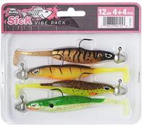 Berkley Sick Vibe Lure Pack, Four Pack of Super Effective Soft Lure in Proven Fish-Catching Colours, Pre-Rigged on Bismuth Jig Heads, Ready to Fish, Selected by Berkley Experts