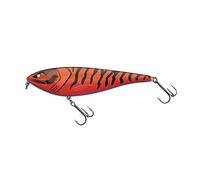 Berkley Zilla Glider, Fishing Hook, Hard Lures, Slow Sinking Glide Bait, Fusion 19 Treble Hooks, Erratic Action, extreme Loud Rattle, Lead Free PredatorFishing, Pike, Unisex, Red Tiger, 18g | 100mm