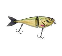 Berkley Zilla Jointed Glider, Fishing Hook, Hard Lures, Slow Sinking Glide Bait with Fusion 19 Treble Hooks, extreme Loud Rattle, Lead Free PredatorFishing, Pike, Unisex, Ayu Green, 44g | 135mm