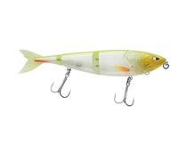 Berkley Zilla Swimmer, Fishing Hook, Hard Lure, Slow Sinking 4-Piece Swimbait with extremely natural action, Fusion19 Treble Hooks, Lead Free Predator Fishing, Pike, White/Chartreuse, 15g | 120mm