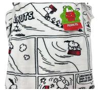 Berkshire Blanket & Home Co Peanuts Gang Christmas Velvet Soft Plush Throw Blanket (White - Comic Strip, Throw 60x70)