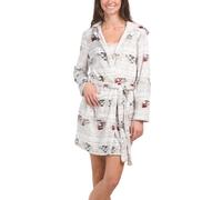 Berkshire Blanket & Home Co Peanuts Snoopy Plush Hooded Women's Robe, Sledding & Skating, S-M