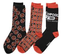 Berkshire Fashions Deadpool Logo Collage Crew Socks 3-Pair Pack