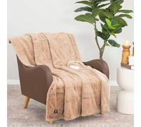 Berkshire Life Heated Throw Luxe Faux Fur Reversible Auto Shut-Off (Beige)