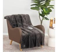 Berkshire Life Heated Throw Luxe Faux Fur Reversible Auto Shut-Off (Grey127x152cm)