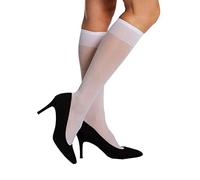 Berkshire womens 3 Pairs Sheer Support Pantyhose With Sandalfoot Toe Knee High, White, 8.5-11 US, White, 8.5-11