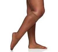 Berkshire womens 3 Pairs Ultra Sheer Pantyhose With Sandalfoot Toe Queen Size Knee High, French Coffee, 10-13 Plus, French Coffee, 10-13 Plus