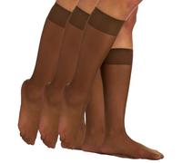 Berkshire Women's Day Sheer Knee High with Sandalfoot Toe-3 Pack, French Coffee, 8.5-11