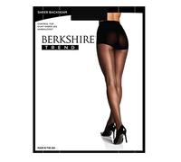 Berkshire Women's Sheer Backseam with Control Top Pantyhose Tights, Fantasy Black, 1X-2X