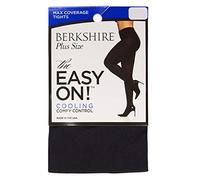 Berkshire Women's Plus Size The Easy On Max Coverage Tights, 70 den, Black, 5X / 6X