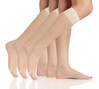 Berkshire Women's Ultra Sheer Knee High with Sandalfoot Toe-3 Pack, Ivory, 8.5-11