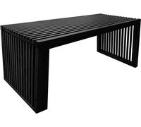 Berkvee Versatile Wooden Slatted Bench - Sleek Modern Design for Dining, Entryway, Bedroom - Indoor Use with Storage Capability for Home, Kitchen, Bathroom & Beyond (Black), BWB241