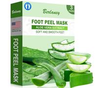 Berlaney Aloe Vera Foot Peeling Mask, Baby Feet Exfoliating Peel for Dead Skin Removal& Moisturizing Care, Dry Cracked Heels Relief, Softening Rough Feet Spa Socks, 3 Pairs Pack