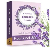 Berlaney Foot Peel Mask, Exfoliating & Moisturizing Foot Mask with Organic Lavender for Dry & Cracked Feet, Natural Dead Skin Removal for Soft Baby Smooth Feet, Spa Care for Women & Men