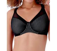Berlei Beauty Stripe B541-BKG Women's Black/Grey Lace Non-Padded Underwired Minimizer Bra 38FF