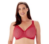Berlei Women's Beauty Stripe Smoothing Minimizer Bra, Opaque, Red, 36E