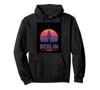Berlin 1989 Retro Sunset Tv Tower Cityscape Pullover Hoodie
