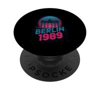 Berlin 1989 Retro Synthwave Brandenburg Gate PopSockets Adhesive PopGrip