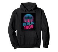 Berlin 1989 Retro Synthwave Brandenburg Gate Pullover Hoodie
