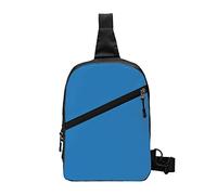 Berlin Blue Foldable Sport Sling Bag,Lightweight Crossbody Chest Pack with Multiple Pockets,Water-Resistant Polyester Fabric,Compact Travel Daypack