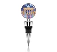 Berlin Brandenburg Gate Fountain Wine Bottle Stopper Decorative Vacuum Silicone Wine Stopper with Beautiful Art Glass Reusable Beverage Bottle Sealer Keeps Fresh