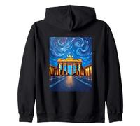 Berlin Brandenburg Gate Swirl Pop Art Zip Hoodie